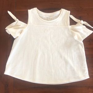 Madewell off shoulder ivory shirt